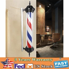 Barber Pole Light Barber Shop Rotating LED Sign Light Hair Salon Pole Light Lamp