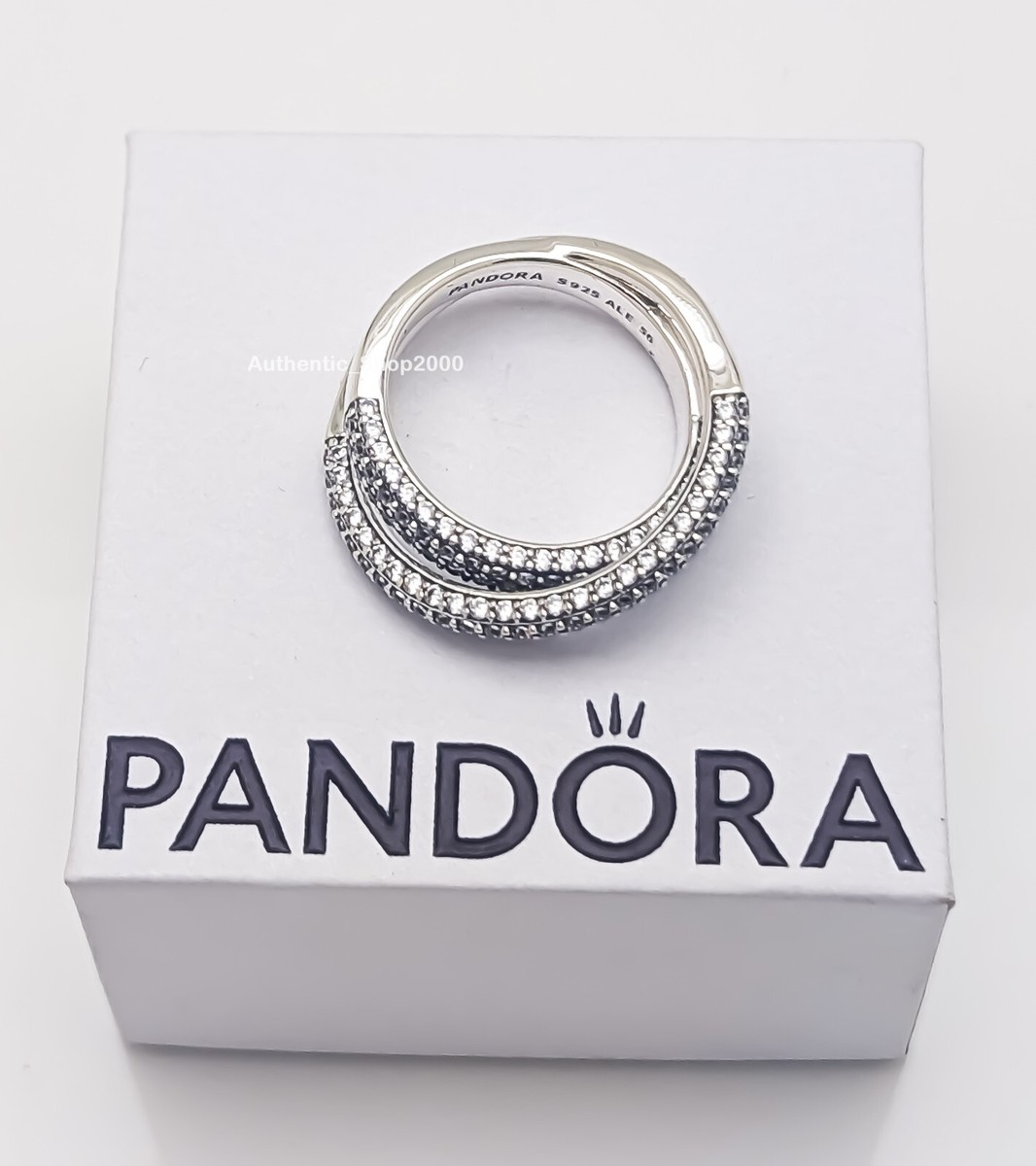 パワーオブラブ Sparkling Bow Crossover Ring | Sterling silver | Pandora US