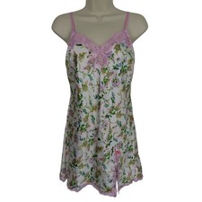 Victorias Secret Women Small Purple Lace Green Floral Leaf Nightgown Sleep Dress