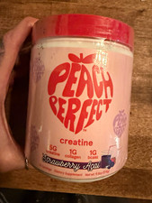 Peach Perfect Creatine Powder Strawberry Acai Collagen+BCAA 30 Servings 9.5oz