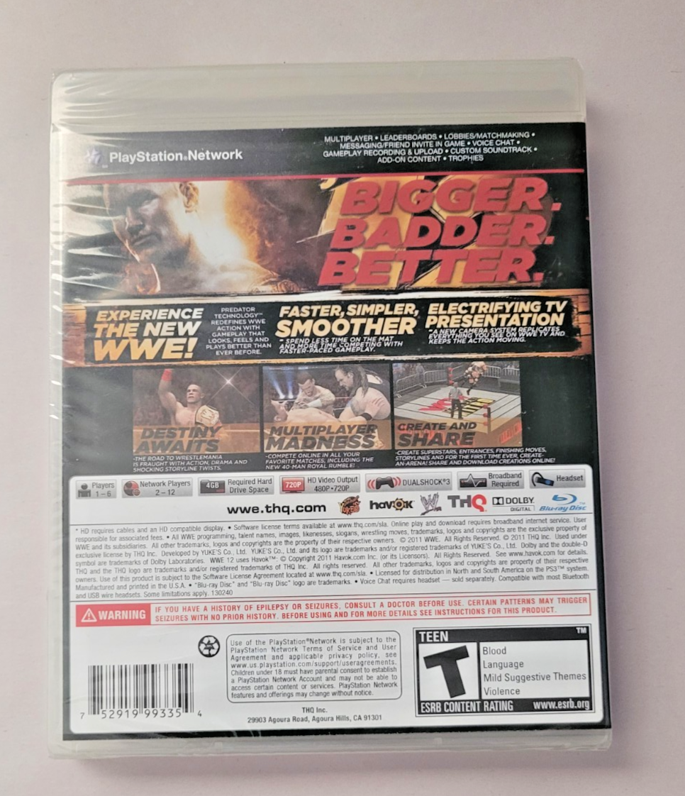 WWE'12 (Sony PlayStation 3, 2011) for sale online