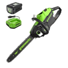 Greenworks 80V 16 inch Cordless Chainsaw 2000W with 2.5Ah Battery and 2A Charger