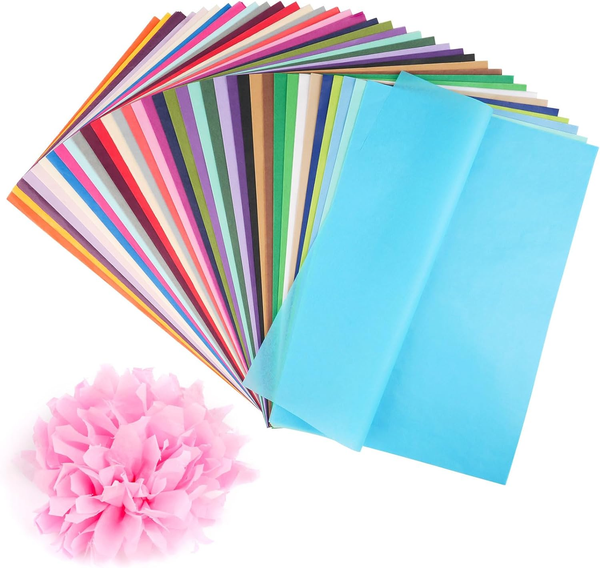 Svalor Transparentpapier, 400 Blatt 40 Farben, Seidenpapier, A4, Bastelpapier-image