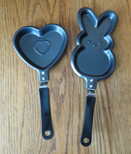 Shaped Pancake Skillet Egg Pan Nonstick Set of 2 Bunny and Heart