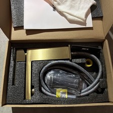 KES Brushed Gold Bathroom Faucet Single Hole Modern Vanity Faucet Single Handle