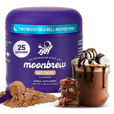 MoonBrew Nighttime Magnesium Hot Cocoa Drink Mix for Adults - Natural Sleep Aid