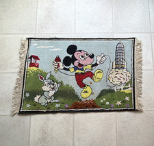 Disney Mickey Mouse Kids Cotton Bath Rug Mat Multicolor Cartoon Fringed 24x16