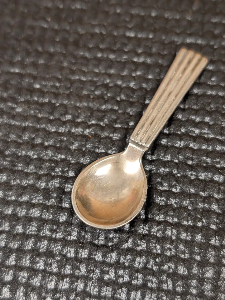 Cuchara de sal de plata esterlina GEORG JENSEN BERNADOTTE Dinamarca ~ $65 cada una Foto 4 de 4