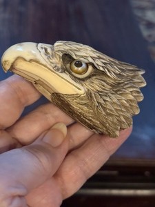 Powerful Hand Carved Eagle Ornamental Fragment Unique Original Antique Amulet