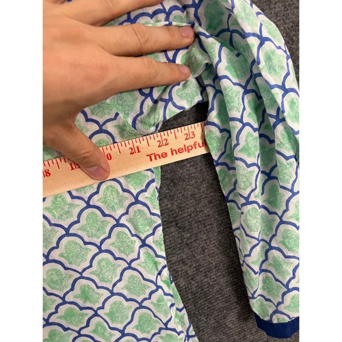 Roberta Roller Rabbit Blue Green Geometric Print Tunic Top Size L Cotton - Picture 5 of 6