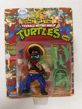 1992 TMNT Bandito Bashin' Mike  Green Tooth  MOC Unpunched Playmates