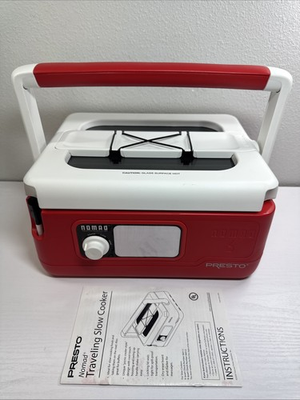 #ad Presto Nomad 6 Quart Traveling Slow Cooker Red Portable amp; Rugged Free Ship $69.95