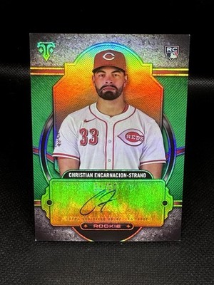 2024 Topps Triple Threads Christian Encarnacion-Strand Green Auto /50 Reds