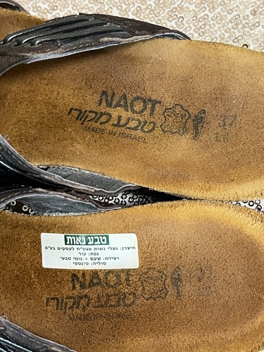 NAOT Slip On Woman’s Sandals Comfort Brown Leather 37 US 6.5/7 Made In Israel - Picture 7 of 8