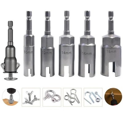 1/4 Zoll Sechskantschaft Flügel Nuss Schraubendreher Steckschlüsselsatz Bohrer Werkzeug 65 mm 80 mm UK