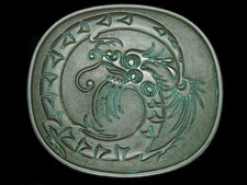TJ15102 REALLY NICE  CHINESE DRAGON  FANTASY ART PEWTERTONE BELT BUCKLE