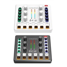 Sound Mixer With Effects Live Sound Card LED Light with Voice Changer Sound