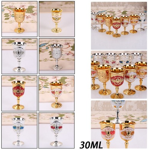 Aesthetic 30ML Retro Beverage Glass Elegant Gold Finish Tailored for Home Bars