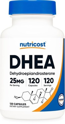 Nutricost DHEA 25mg, 120 Capsules - Gluten Free, Soy 120 Count (Pack of 1)