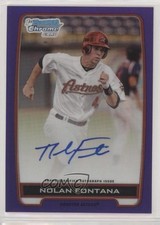 2012 Bowman Draft Chrome Picks Purple Refractor 8/10 Nolan Fontana Auto 6i1