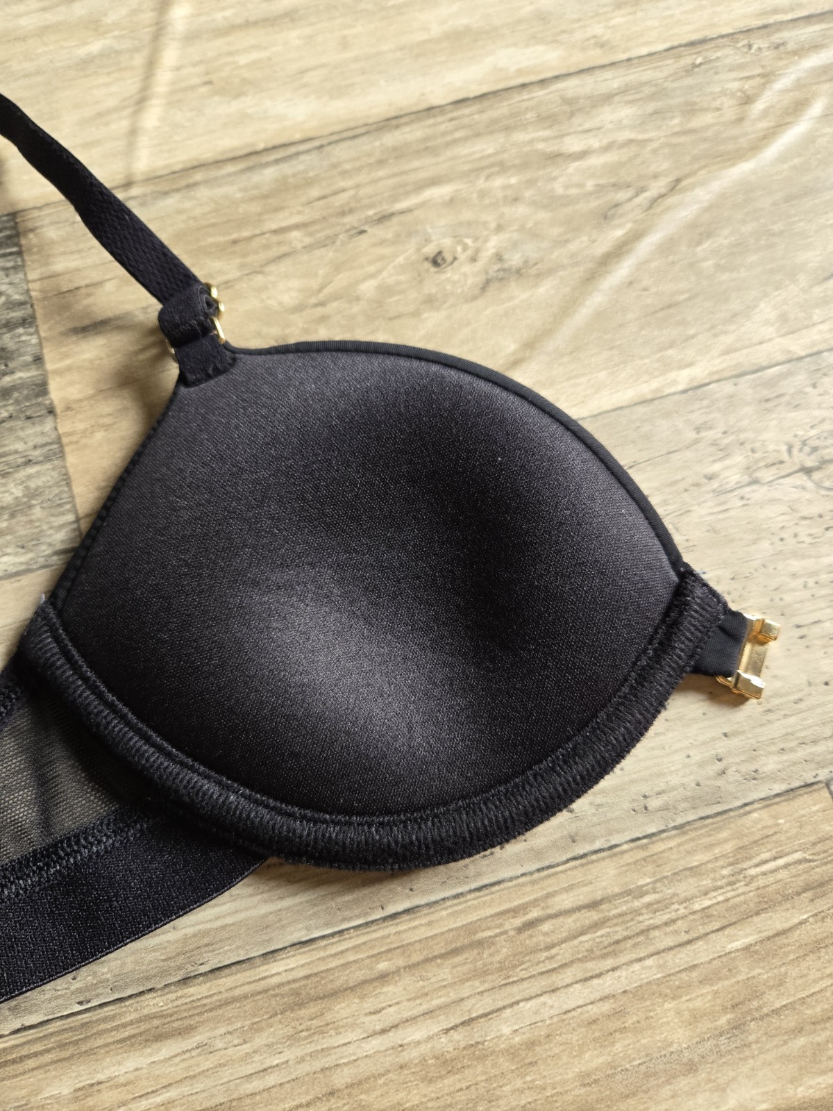 Pepper Black Lightly Lined Underwire Front Close … - image 3