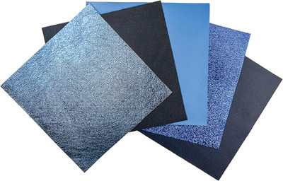 Dark Blue Leather Hide Sheets: 5 Blue Scrap Leather Pieces Leather Sheets for Cr
