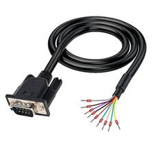 5 Foot DB9 Male RS232 9 Pin Serial Cable to 9 Bare Wire Breakout Connector