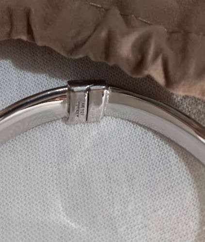 QVC Solid Sterling Silver Mosaic Hinged Bangle w/… - image 12