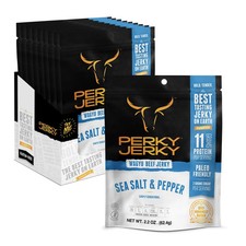 8-PACK / Perky Jerky SEA SALT & PEPPER Wagyu Beef Jerky - 2.2 oz ea.