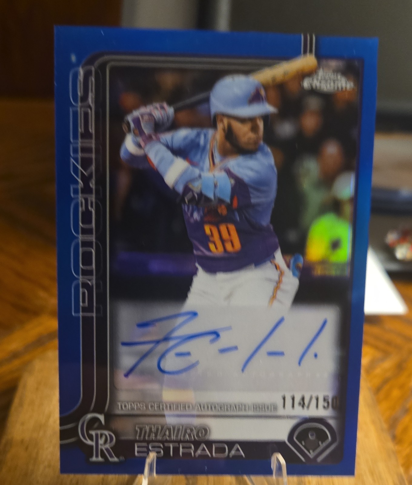 2025 Topps Chrome Update Series - Autographs Thairo Estrada #AC-TE Blue...