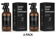 2PK Smart Automatic Foam Soap Dispenser 16oz Amber Bathroom Battery Operated