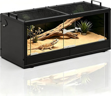 20 Gallon Reptile Tank Front Opening Reptile Terrarium Tank with Breathable Meta