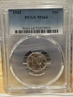 1043 Mercury Silver Dime PCGS MS64