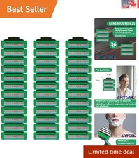 36 Superior Replacement Blades for GL-Mach 3 Razors - Smooth Shaving Essentials 1.75 per gallon