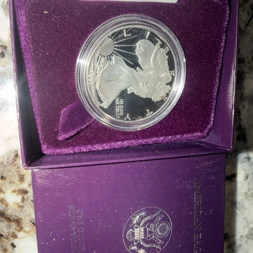 1987-S 1 oz Proof American Silver Eagle (ASE) (w/Box & COA) .999 Fine Silver