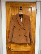 New with Tags Smythe Tuck-In Double Breasted Blazer Desert Brown Size 2