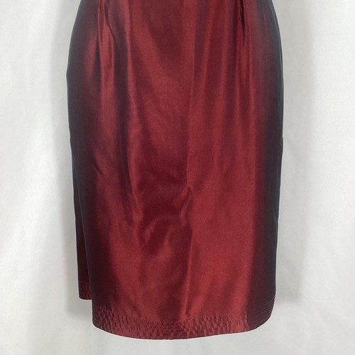 Monsoon Twilight rot Satin Queen Anne Ausschnitt ärmellos Anlass Kleid UK 14 - Bild 4 von 9