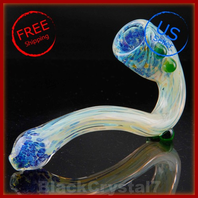 #ad 5.5quot; Handmade Blue Electric Energy Sherlock Tobacco Smoking Bowl Glass Pipes $18.39