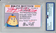 SPONGEBOB SQUAREPANTS MRS PUFF BIKINI LICENSE SIGNED MARY JO CATLETT PSA DNA COA