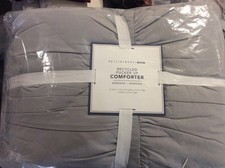 Pottery Barn Teen One 1 Twin / XL Twin Pucker Up Quilted Comforter Gray NWT