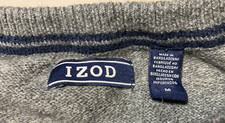 NEW 50.00 IZOD Essentials Embroidered Carbon Heather Crew Neck Soft Sweater M