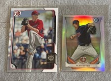2 ALEX MEYER RC Twins lot 2014 Bowman Chrome Top 5 Mini Refractor + 2015 Bowman