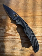 Spyderco Native Chief Lightweight Knife C244SBBK Black BD1N Serrated Blade FRN