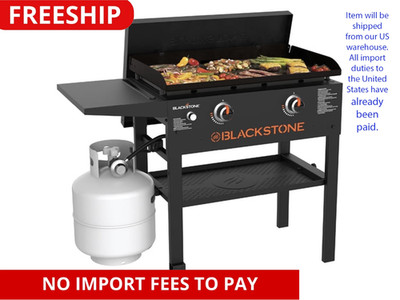 Blackstone 2-Burner 28'' Propane Flat Top Grill with Hard Cover, Black