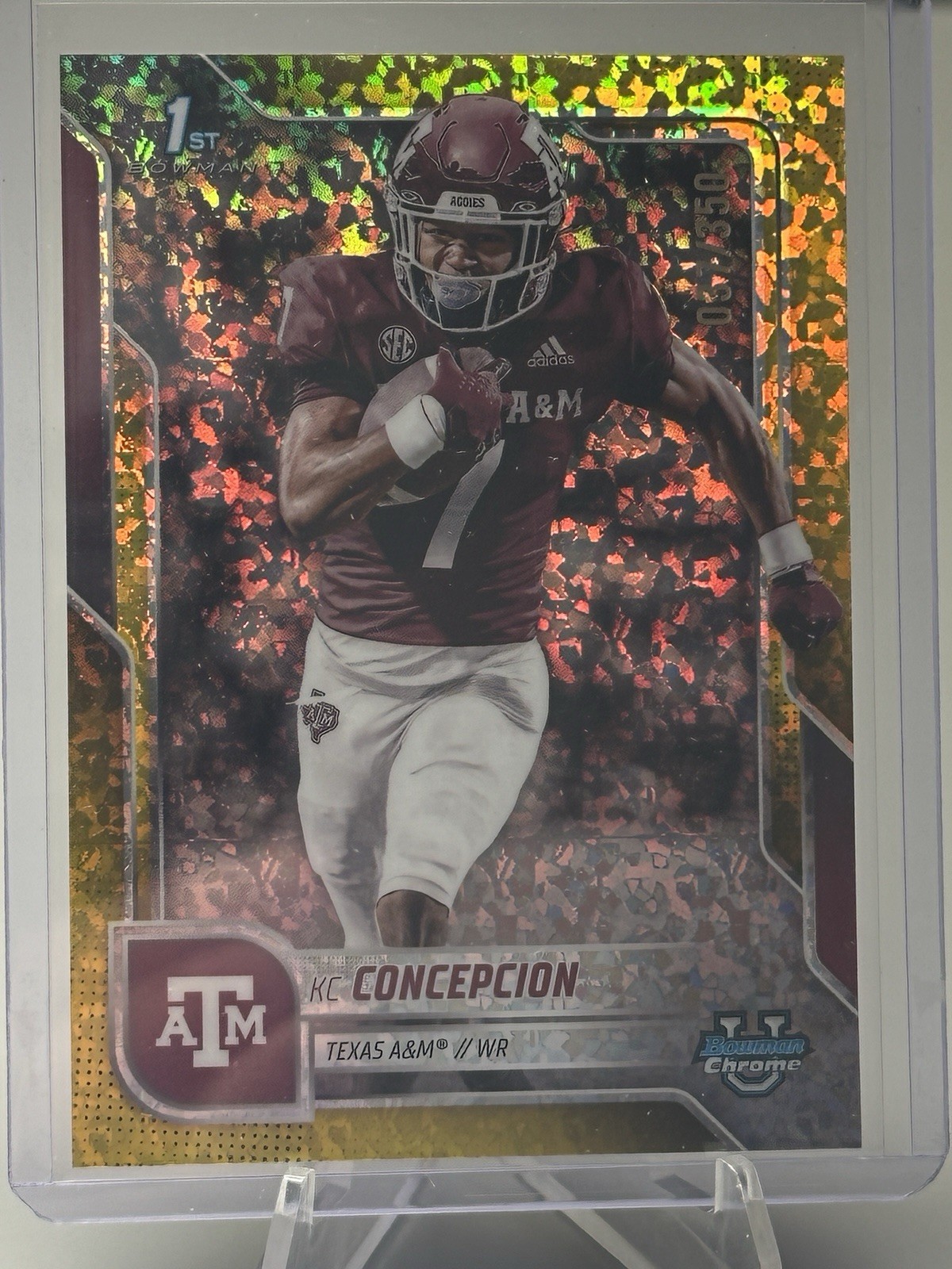 2025 Bowman Chrome U KC Concepcion Yellow Mini Diamond Refractor #37/350 A&M #91