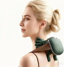 Neck Shoulder Massager with Heat 3 Modes Cordless Rechargeable Wearable Green