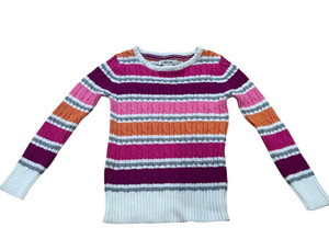 Cherokee Girls Striped Sweater XS 4/5 Multicolor Knit Preppy School Birthday 