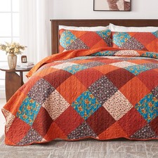 Oversized California King Quilt Set, 3 Piece Soft Microfiber Quilt King Size,...