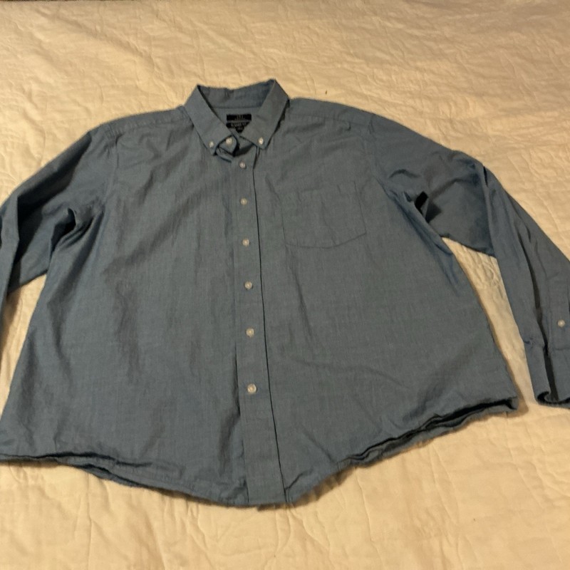 George Men’s Shirt Size XL (46-48) Button Up Long Sleeve Blue