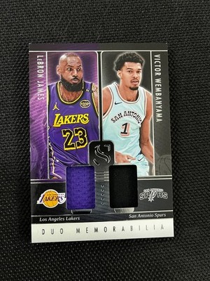 2024-25 SILHOUETTE LeBRON JAMES VICTOR WEMBANYAMA DUO MEMORABILIA